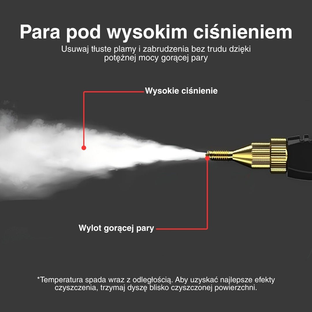 Zbliżenie dyszy myjki wysokociśnieniowej na ciemnym tle