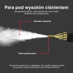 Zbliżenie dyszy myjki wysokociśnieniowej na ciemnym tle