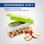Krajalnica 12 w 1 kroi lub sieka jabłka.