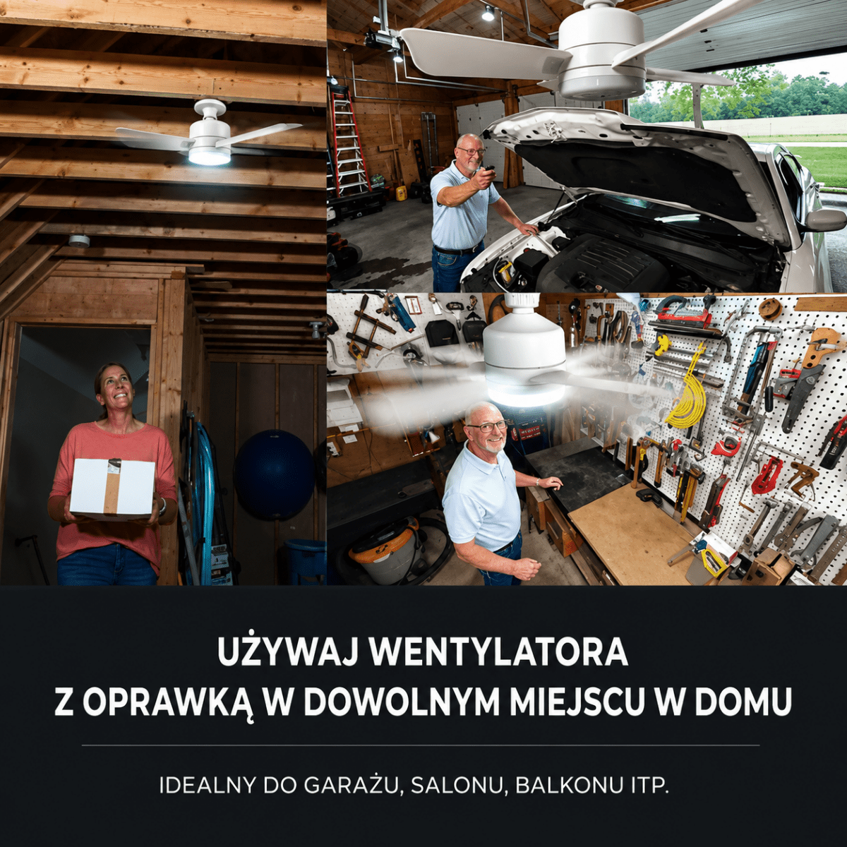 Wentylator Sufitowy z Lampą LED i Pilotem – Cicha Praca, Regulacja Jasności 7