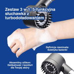 Infografika słuchawki z filtrem z opisem