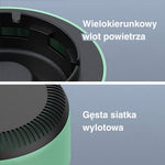 Schemat wnętrza i spodu zielonej bezdymnej popielniczki na szarym tle