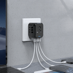 Adapter Podróżny Wieloportowy z Wymiennymi Wtyczkami i 4 Portami USB do Ładowania 1