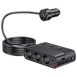 Adapter do Zapalniczki Samochodowej 7 w 1 – 3 Gniazda i 4 Porty USB do Pojazdów 12V i 24V 0