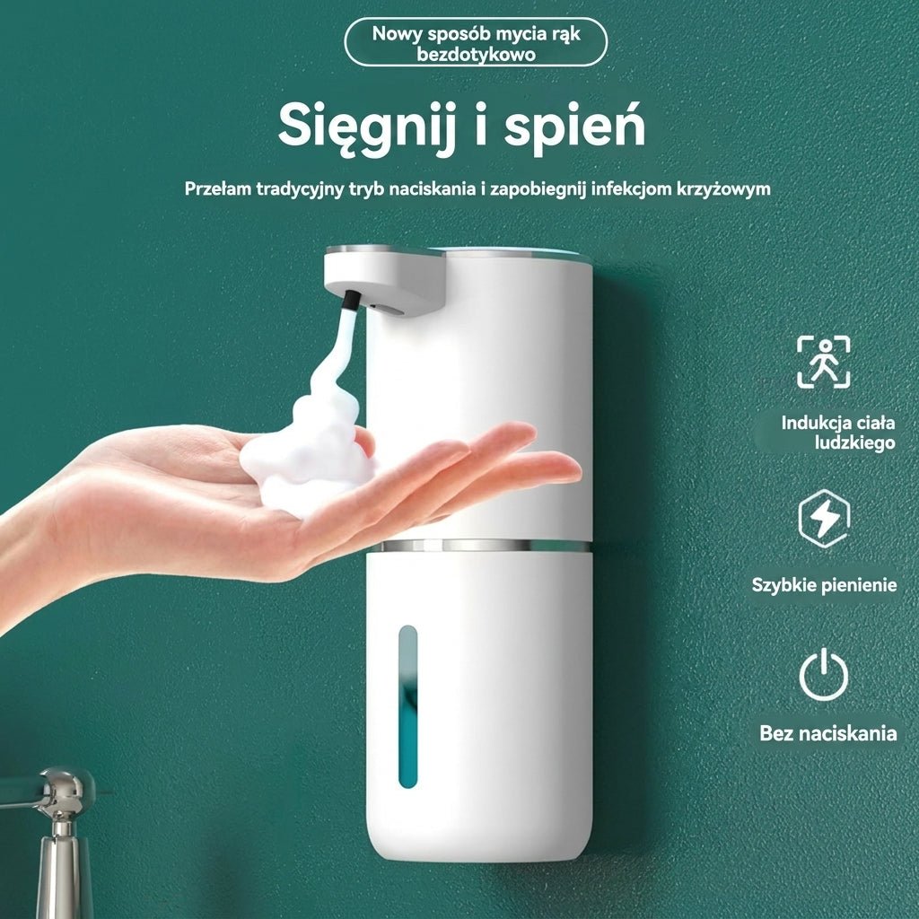 Bezdotykowy Dozownik Do Mydła USB – Automatyczny, Wodoodporny, Pojemność 380 ml 7