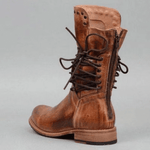 Botki Damskie Skórzane Kowbojki z Wiązaniem i Ćwiekami – Wygodne na Jesień i Zimę 4