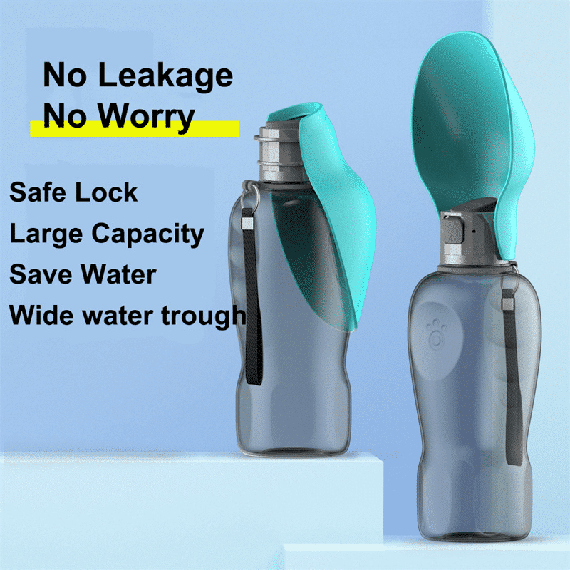 Butelka na wodę dla psa 800 ml z miską składana – lekka, szczelna do spacerów 6