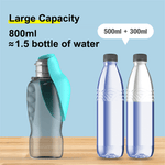 Butelka na wodę dla psa 800 ml z miską składana – lekka, szczelna do spacerów 7