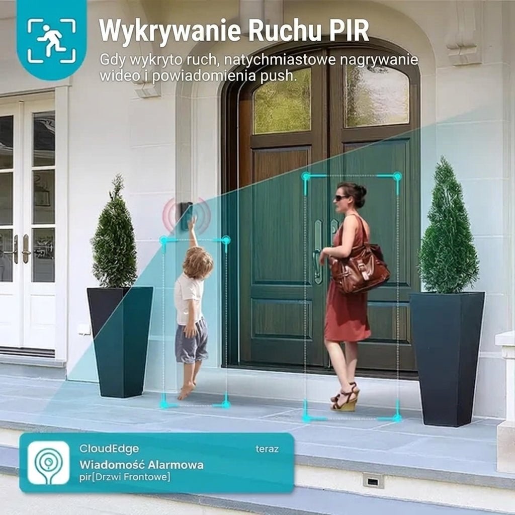 Dzwonek Wideo Bezprzewodowy Wi-Fi HD 1080P z Dwustronną Komunikacją i Baterią 4400 mAh 6