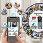 Dzwonek Wideo Bezprzewodowy Wi-Fi HD 1080P z Dwustronną Komunikacją i Baterią 4400 mAh 9