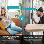 Dzwonek Wideo Bezprzewodowy Wi-Fi HD 1080P z Dwustronną Komunikacją i Baterią 4400 mAh 12