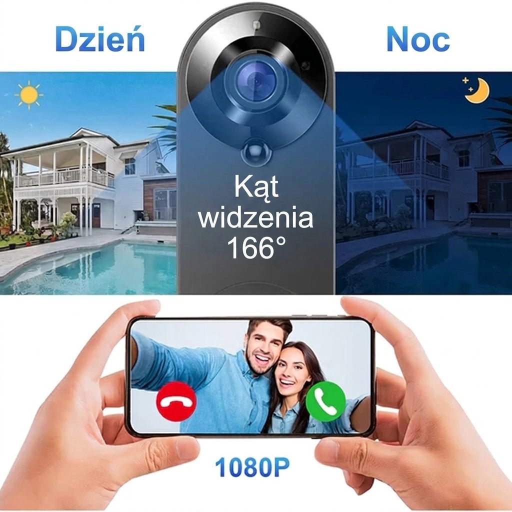Dzwonek Wideo Bezprzewodowy Wi-Fi HD 1080P z Dwustronną Komunikacją i Baterią 4400 mAh 13