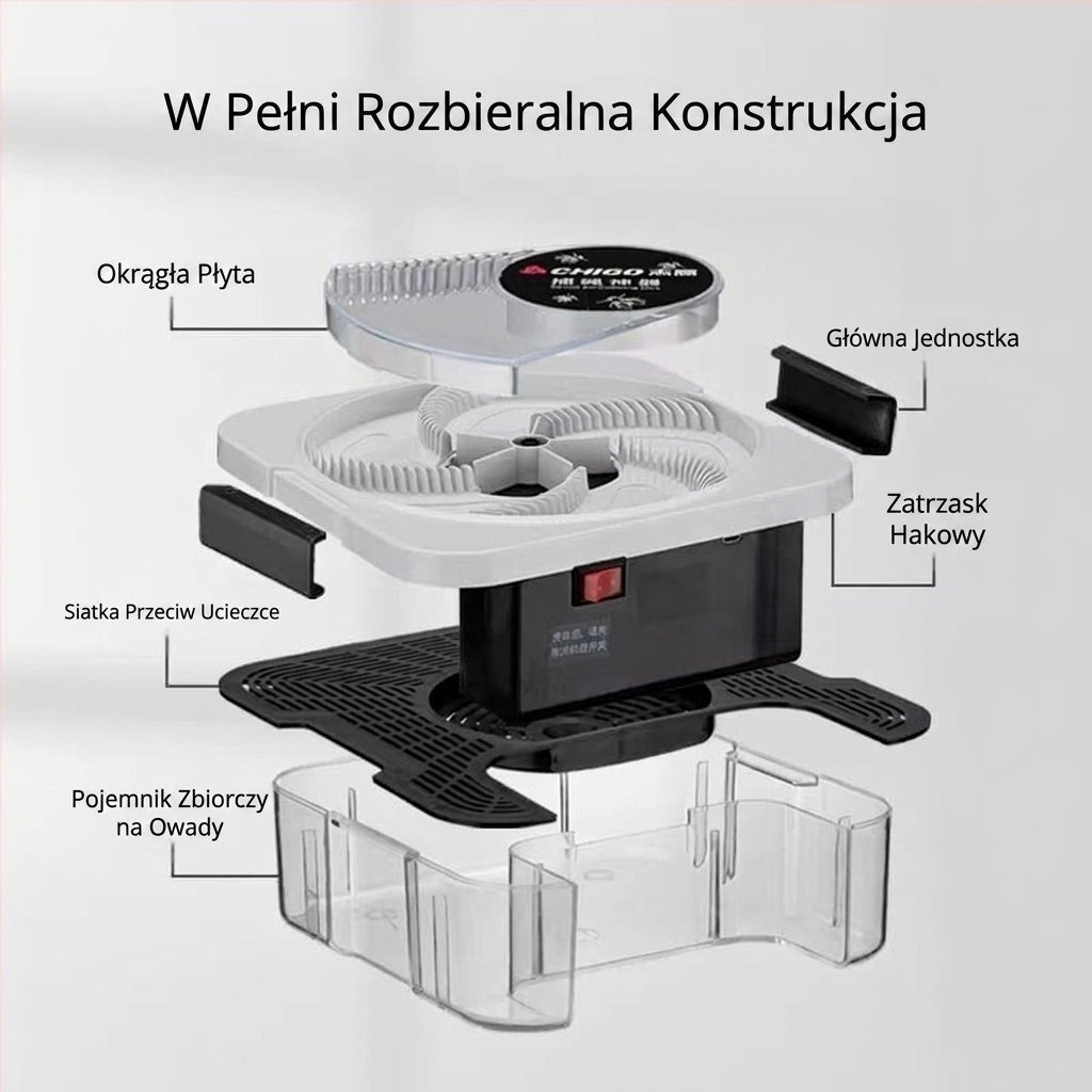 Elektryczna Pułapka na Muchy do Kuchni – Akumulator 1200 mAh, USB, 5 Stacji Przynęt 8