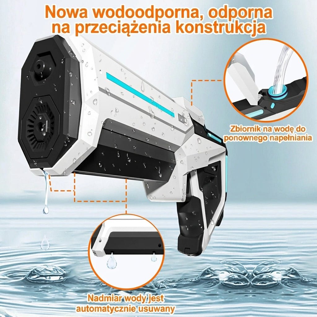 Elektryczny Pistolet na Wodę Automatyczny z Napełnianiem – Zasięg 8-10 m, 300 ml 6