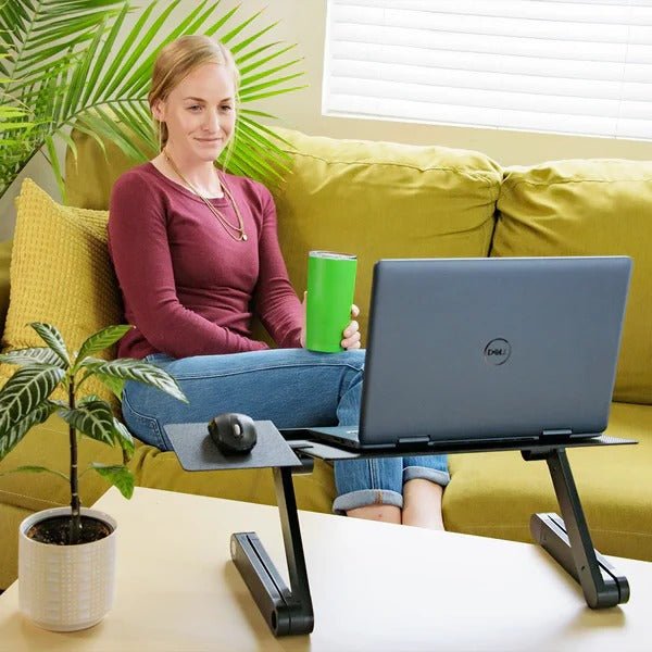 Ergonomiczne Biurko Pod Laptopy - Regulowane, Wentylowane Z Panelem Myszki 2