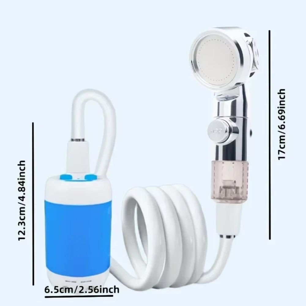 Głowica Prysznicowa Przenośna z Ładowaną Pompą USB – Idealna do Kempingu i Ogrodu 3