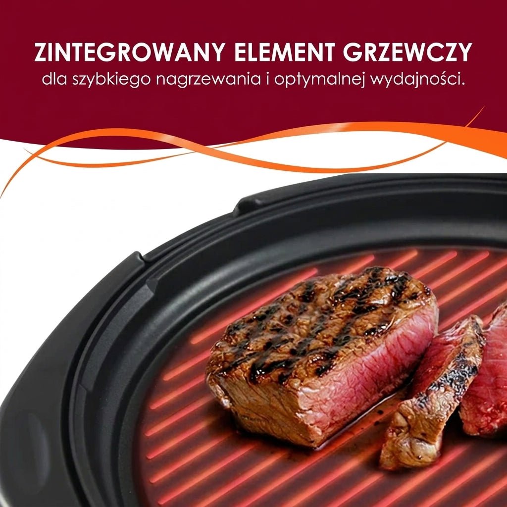 Grill Elektryczny Bezdymny Domowy 14 Cali z Powłoką Nieprzywierającą i Regulowanym Termostatem 9