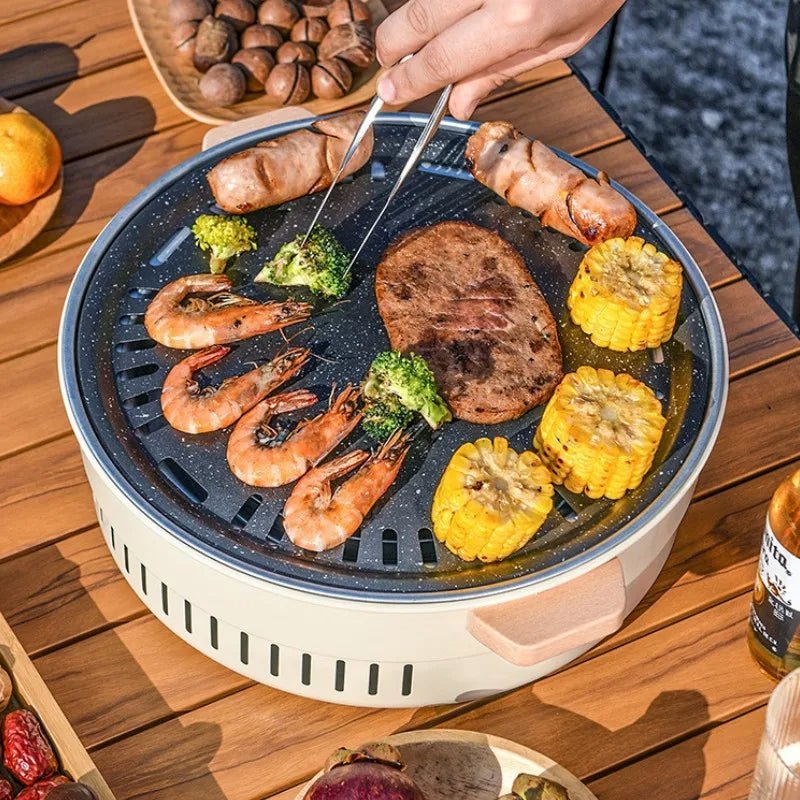 Grill Przenośny Bezdymny na Węgiel Drzewny – Idealny na Pikniki i Kemping 4