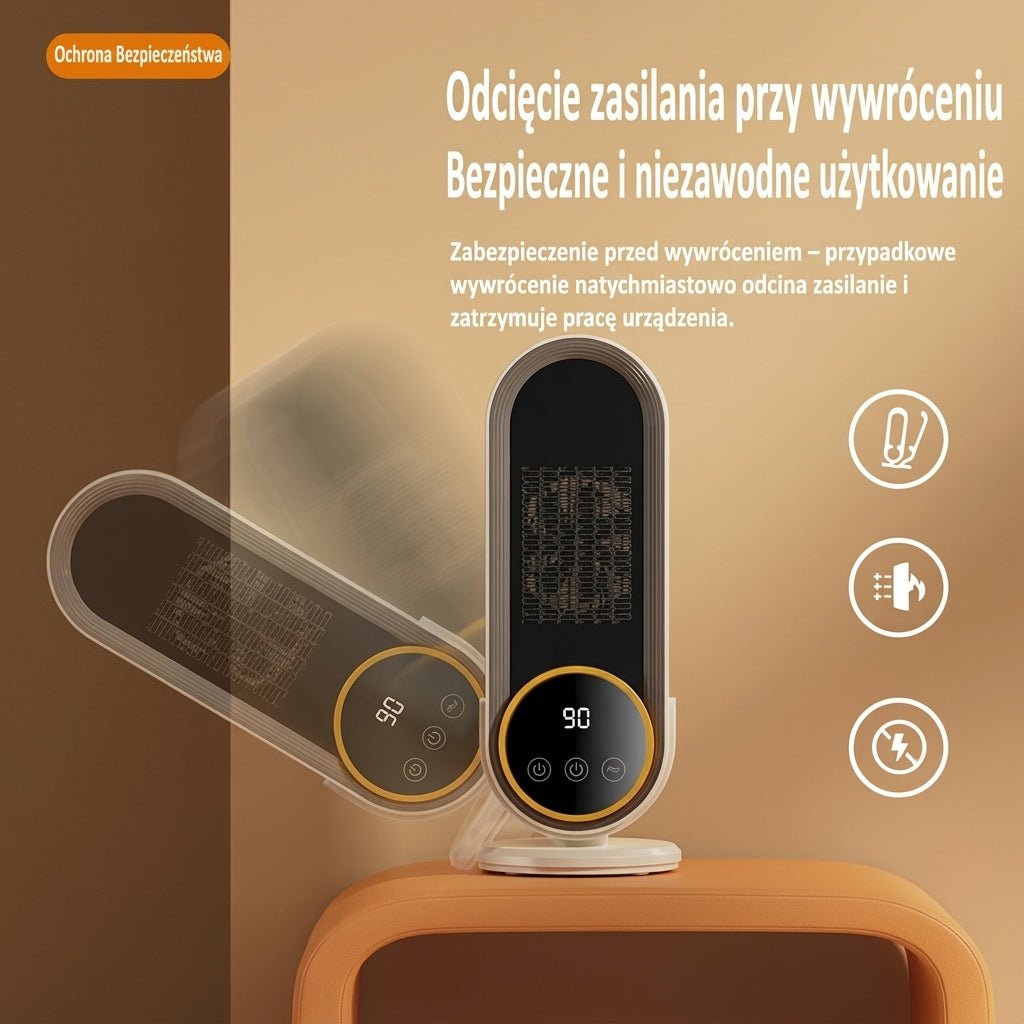 Grzejnik Elektryczny Ceramiczny 1200 W – Energooszczędny do Małych Pomieszczeń z Pilotem 5