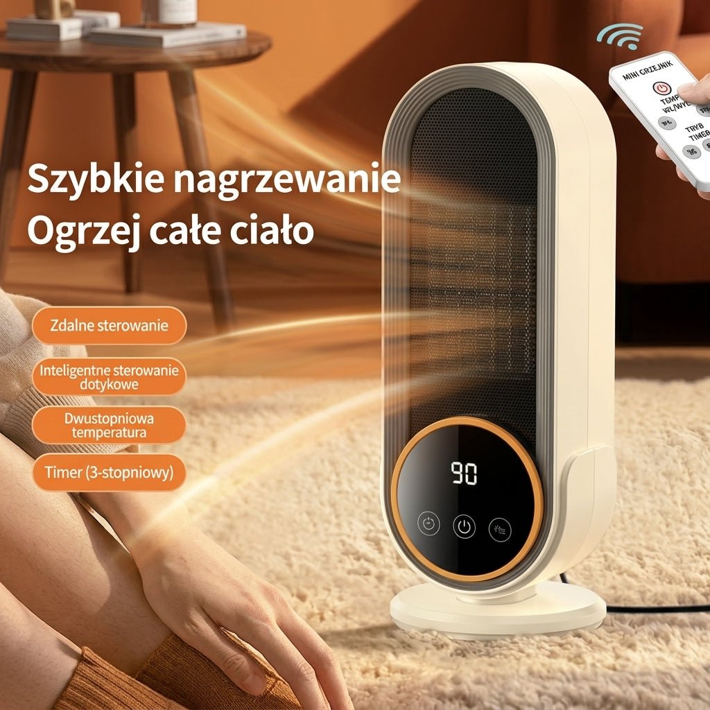 Grzejnik Elektryczny Ceramiczny 1200 W – Energooszczędny do Małych Pomieszczeń z Pilotem 7