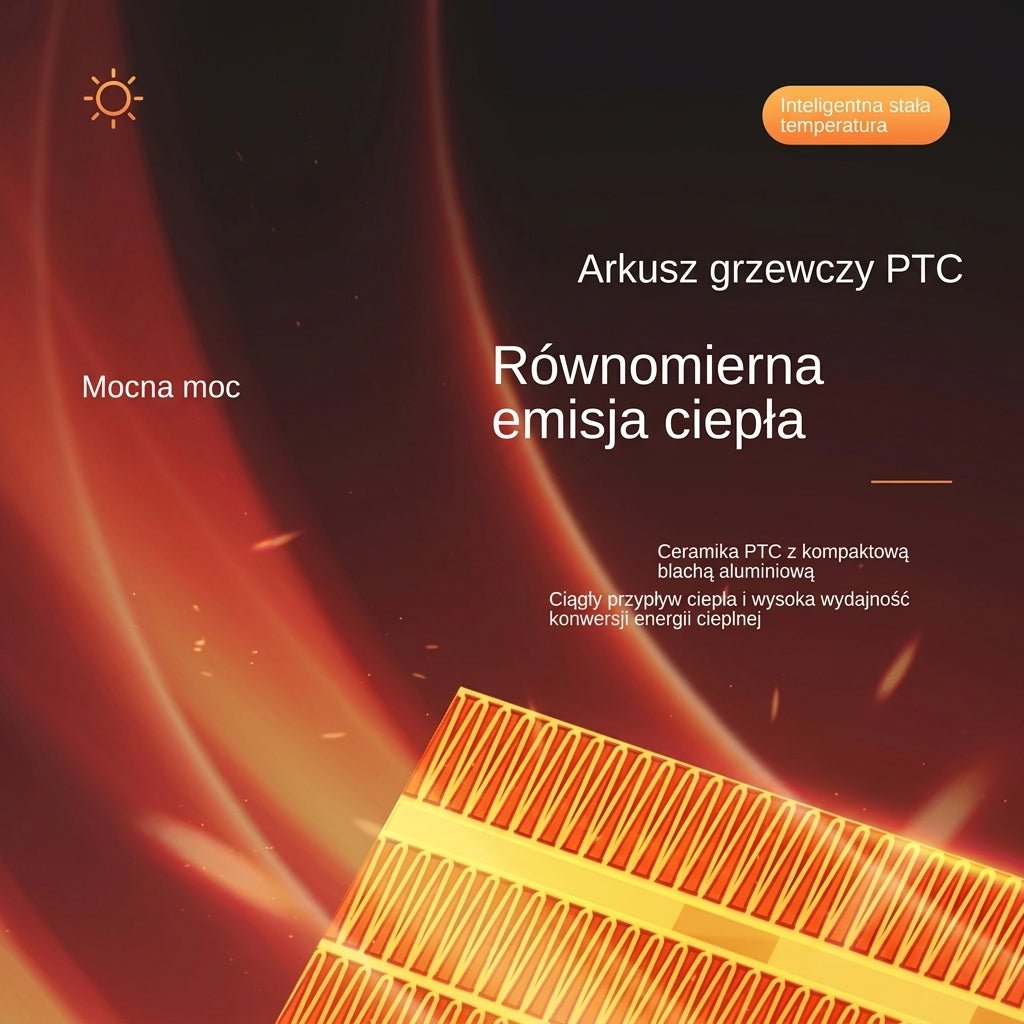 Grzejnik Elektryczny Energooszczędny Przenośny z Ceramicznym Elementem do Pomieszczeń 20 m² 8