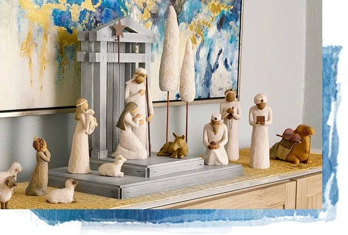 Klasyczna Szopka Bożonarodzeniowa 20-Częściowa z Ręcznie Malowanymi Figurkami 1