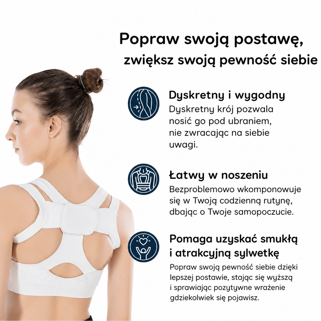 Korektor Postawy na Plecy – Niewidoczny, Regulowany, dla Mężczyzn i Kobiet