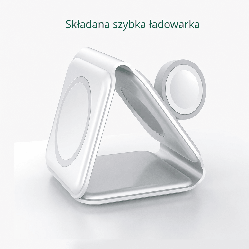 Ładowarka Indukcyjna 3 w 1 do iPhone – Szybkie Ładowanie Smartfona, Smartwatcha i Słuchawek