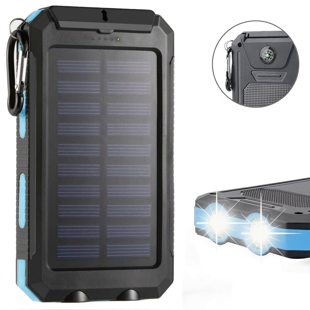 Ładowarka Słoneczna 500000 mAh – Wodoodporny Power Bank z Podwójnymi Portami USB 4