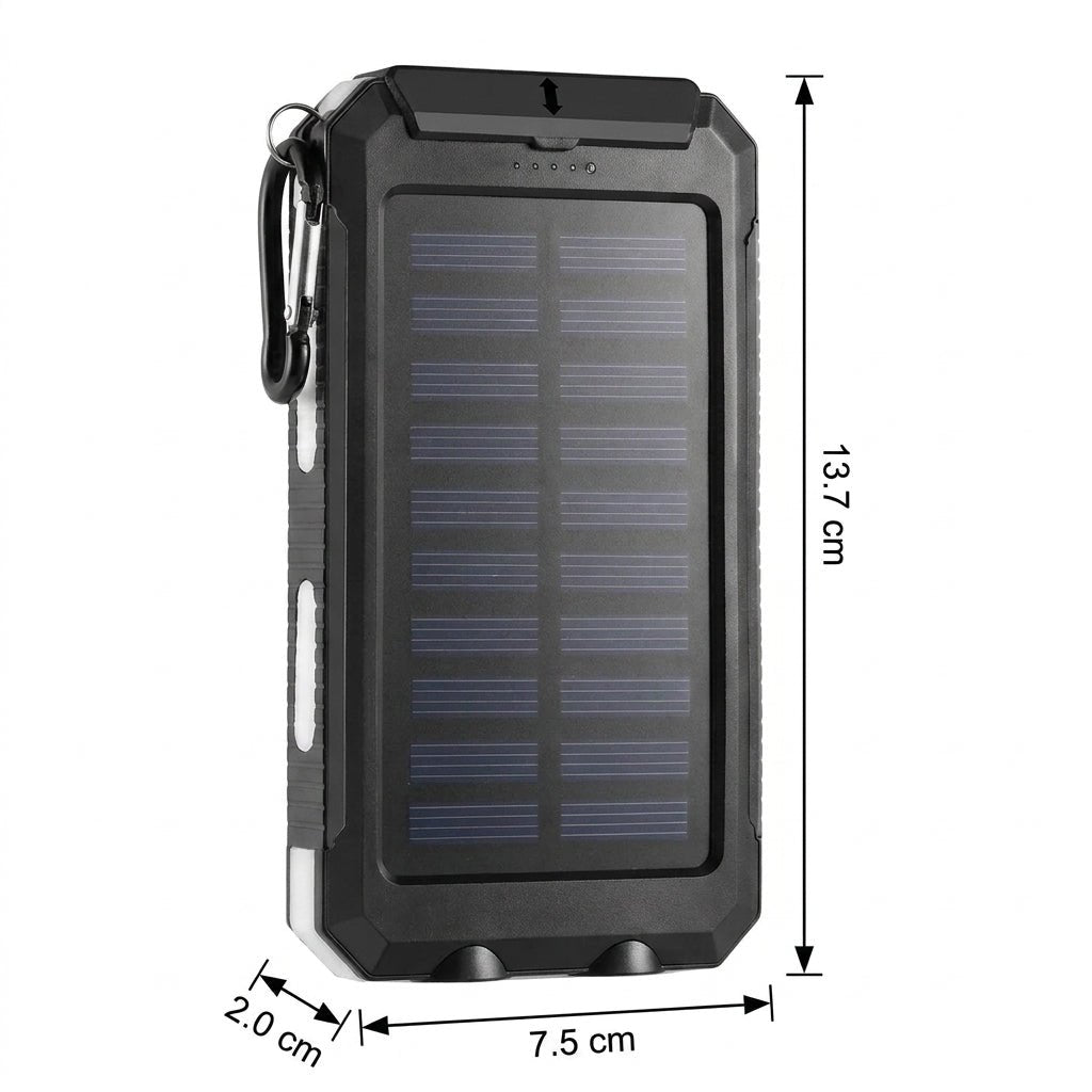 Ładowarka Słoneczna 500000 mAh – Wodoodporny Power Bank z Podwójnymi Portami USB 2