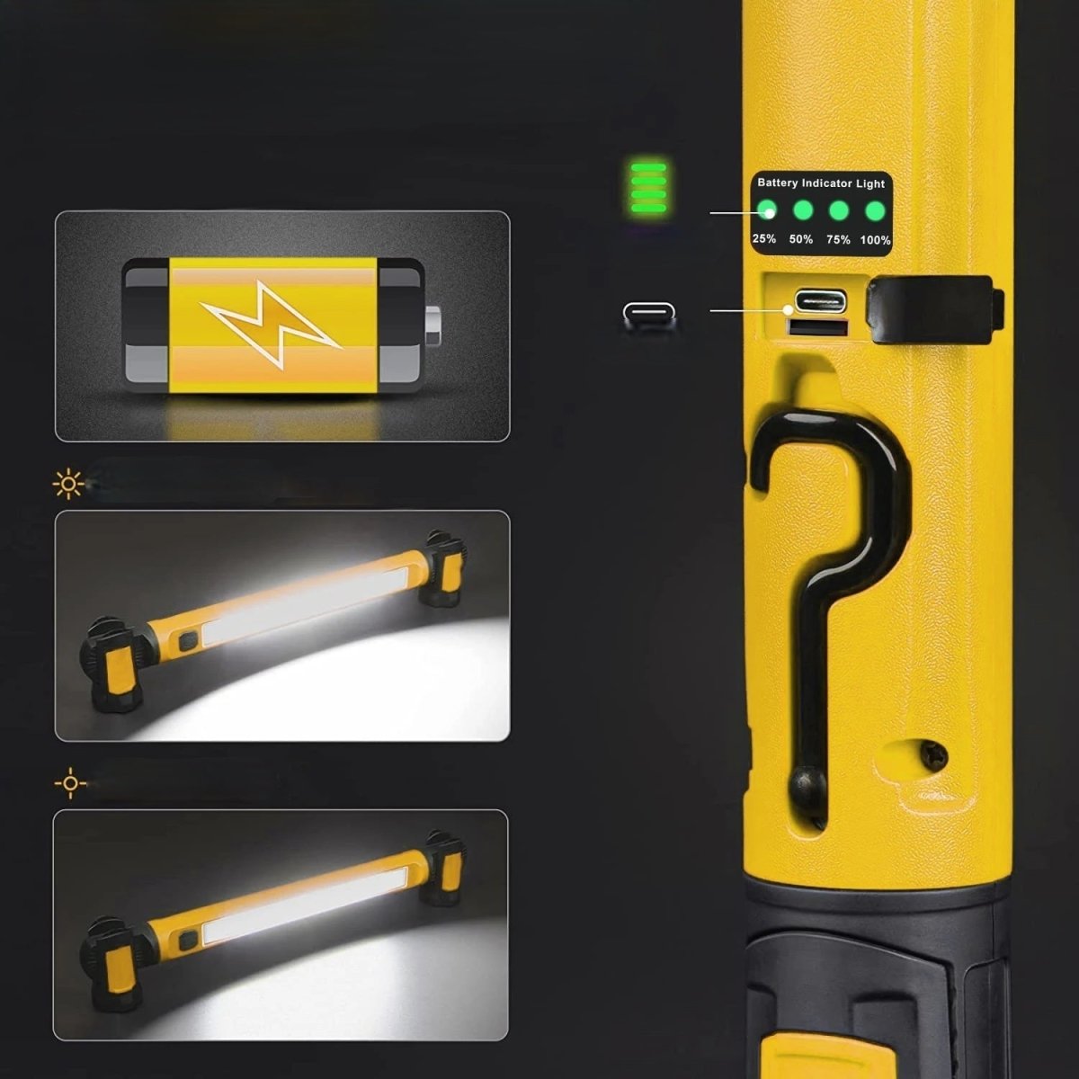 Lampa LED Akumulatorowa Magnetyczna 5200 mAh – Oświetlenie do Napraw Samochodowych i Awaryjnych 2