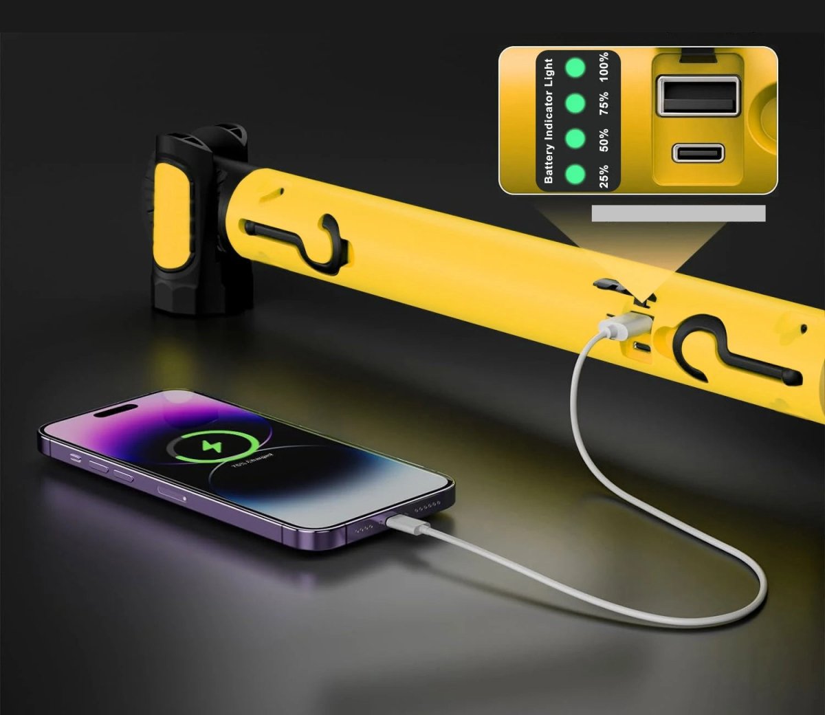 Lampa LED Akumulatorowa Magnetyczna 5200 mAh – Oświetlenie do Napraw Samochodowych i Awaryjnych 3