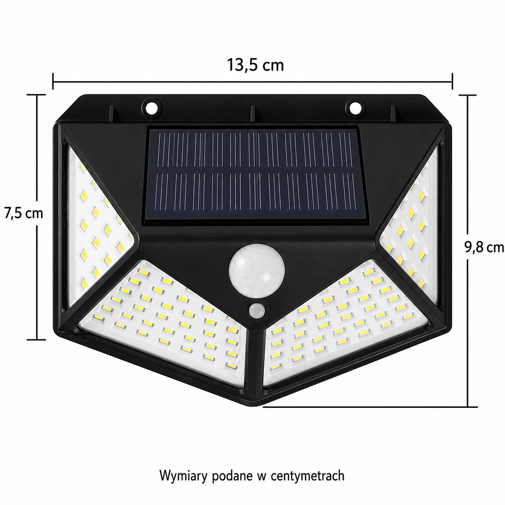 Lampa Ogrodowa Słoneczna z Czujnikiem Ruchu – Wodoodporna, 500 Lumenów do Oświetlenia Ścieżek