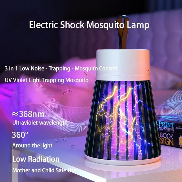Lampa Przeciw Komarom UV Elektryczna – Przenośna z Funkcją Porażania i Zasilaniem USB 4
