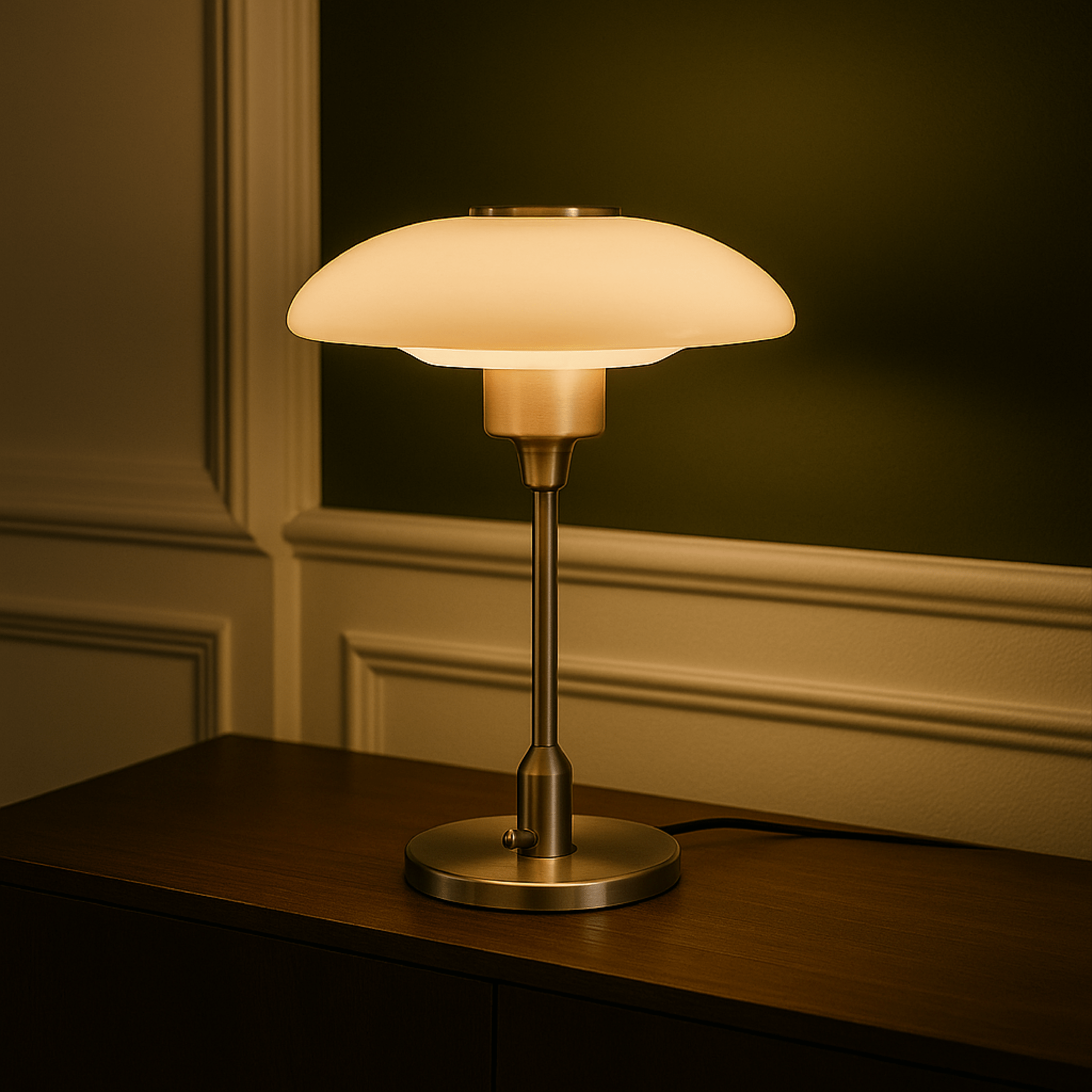 Lampa Stołowa Szklana - Nowoczesna Lampa Stołowa Czarna do Salonu 30 cm 5