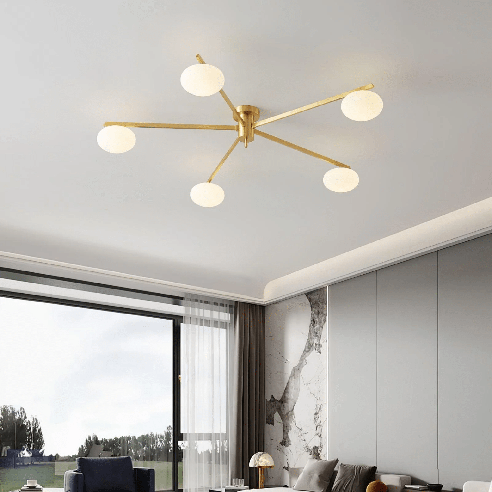 Lampa Sufitowa LED NESPÉR - Nowoczesny Design do Salonu, Miękkie Światło 2