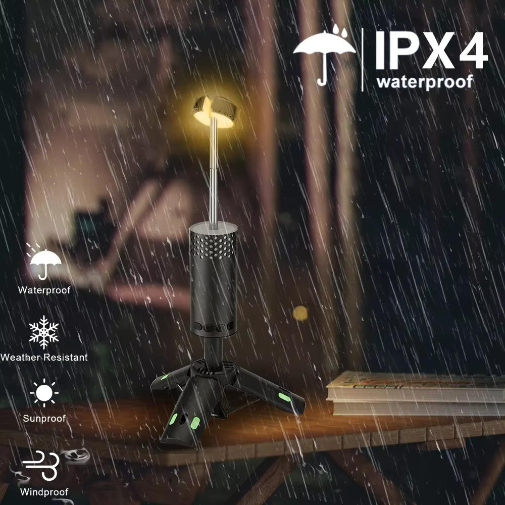Lampka Kempingowa Ładowalna z Regulowaną Wysokością i Magnetyczną Podstawą – Wodoodporna IPX65 8