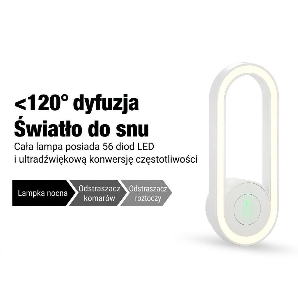 Lampka Nocna Do Sypialni LED – Ultradźwiękowa Z Funkcją Odstraszania Komarów 6