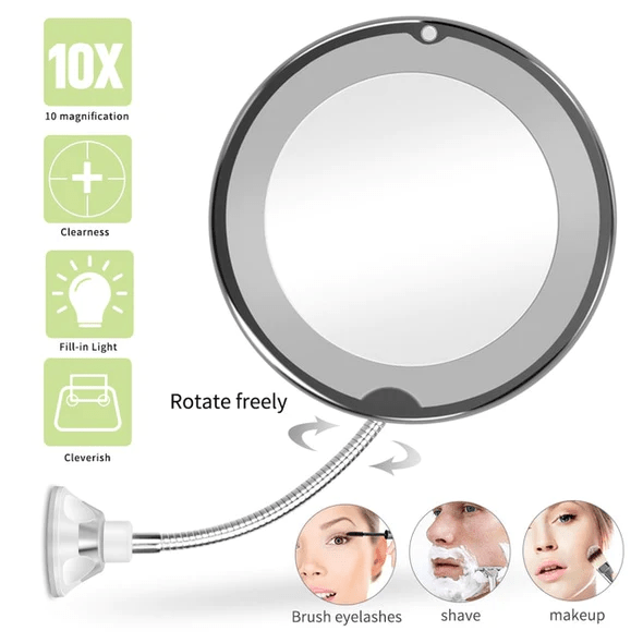 Lustro Powiększające 10x z LED – Elastyczne, Kompaktowe Do Makijażu w Podróży 3