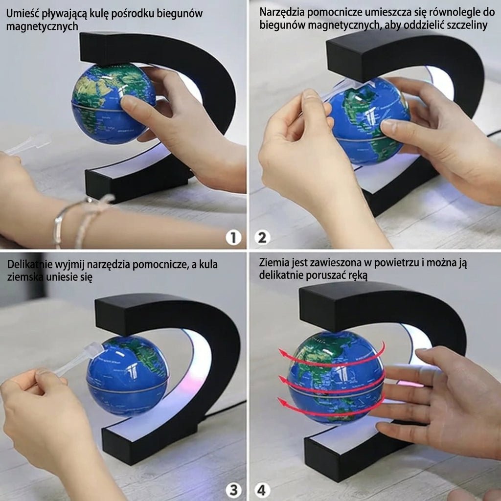 Magnetyczna Lewitująca Kula Ziemska z LED – Edukacyjna Dekoracja do Domu i Lampka Nocna 5