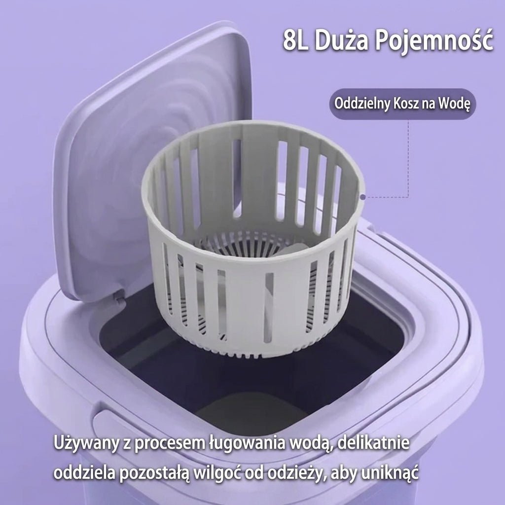 Mini Pralka Przenośna z Suszarką Wirową – Kompaktowa do Małych Pomieszczeń, 4,5L 4