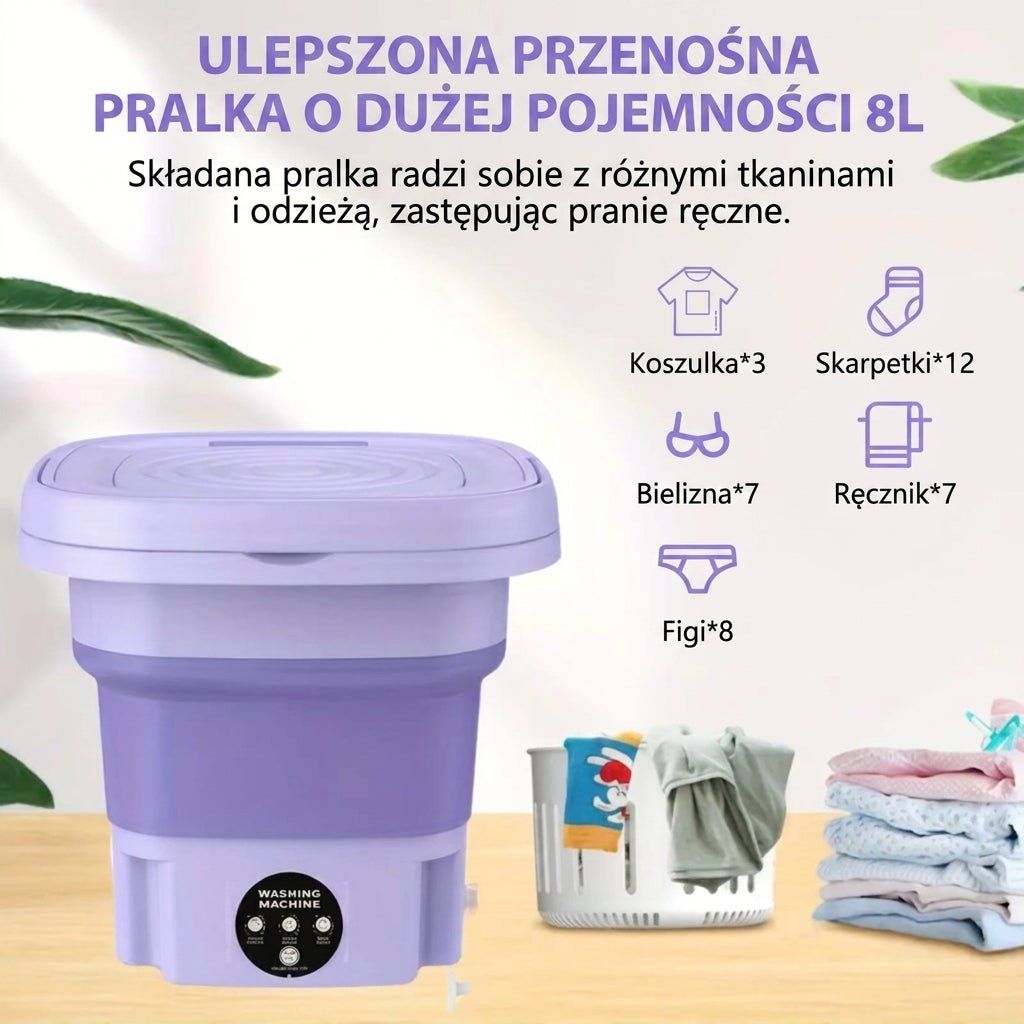 Mini Pralka Przenośna z Suszarką Wirową – Kompaktowa do Małych Pomieszczeń, 4,5L 6