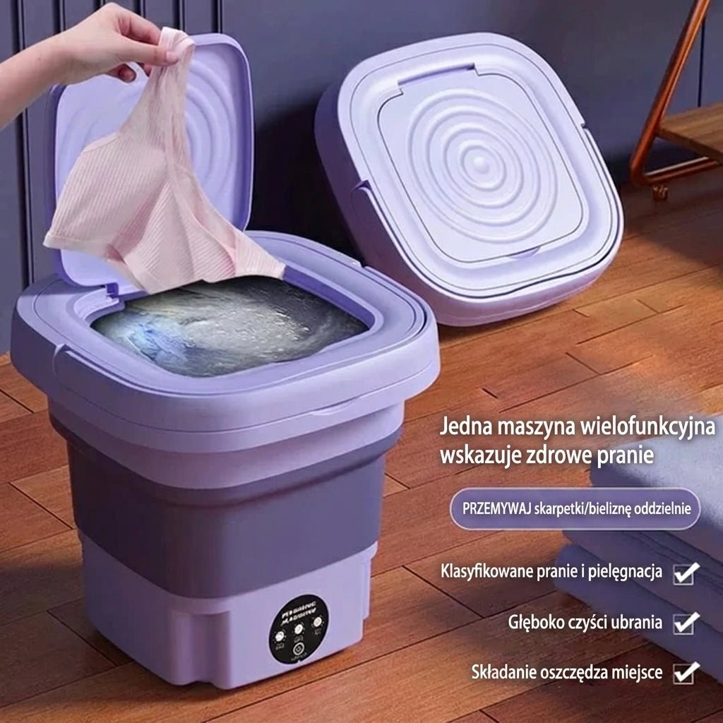 Mini Pralka Przenośna z Suszarką Wirową – Kompaktowa do Małych Pomieszczeń, 4,5L 8