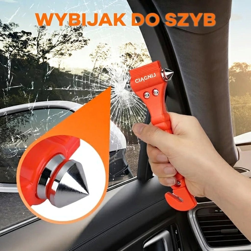 Młotki Bezpieczeństwa do Samochodu – Zestaw 2 Sztuk z Przecinakiem do Pasów i Antypoślizgowym Uchwytam 6