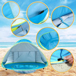 Namiot Plażowy dla Dzieci z Ochroną UV 50+ – Mini Basen, Lekka Konstrukcja, 117x79 cm 3