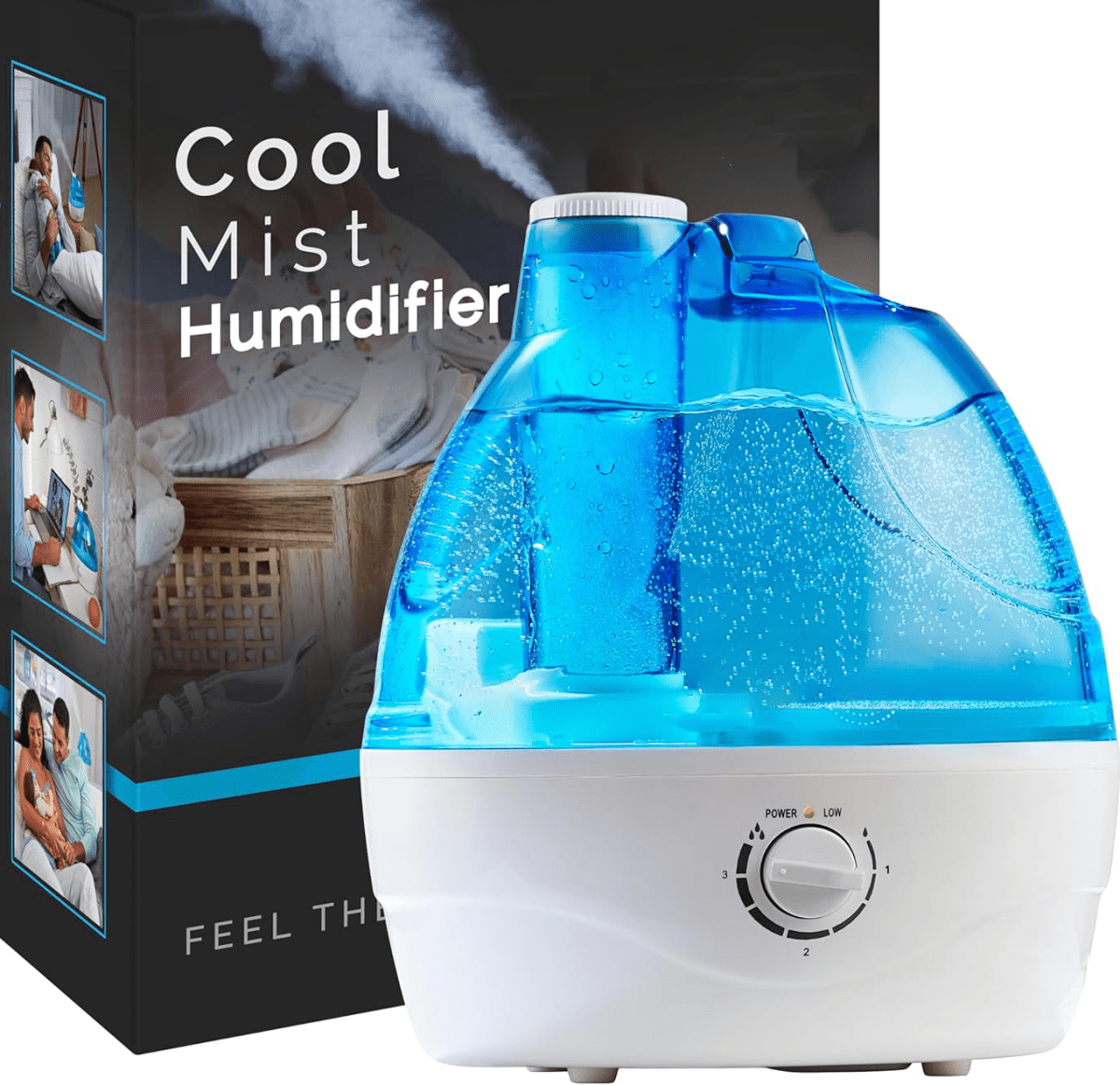 Nawilżacz Powietrza Cool Mist 2,2 l z Automatycznym Wyłączaniem – Cichy Nawilżacz do Sypialni 0