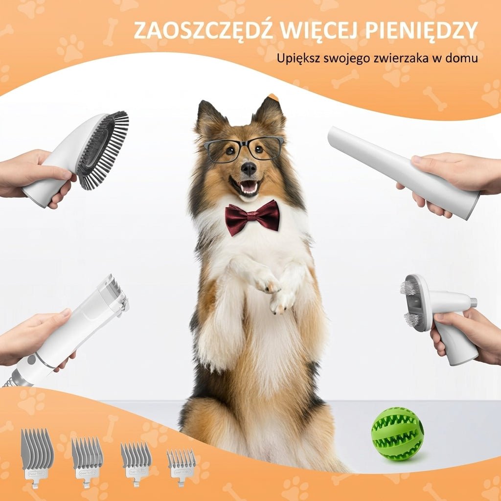 Odkurzacz do Sierści Psa z Maszynkami i Szczotkami – Cichy, Duża Pojemność 2,3 L 8