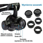 Okulary Powiększające 10X-25X z LED – Wymienne Soczewki do Precyzyjnych Prac 7