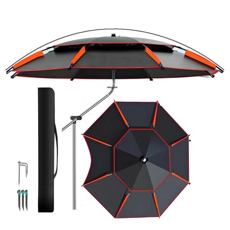 Parasol Wędkarski Przeciwwiatrowy z Ochroną UV 50° – Regulacja 360°, Wodoodporny 3