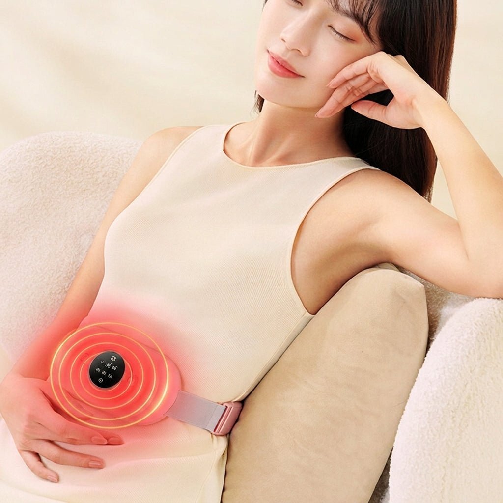 Pas Grzejący z Masażerem Elektryczny na Ból Menstruacyjny, Regulacja Temperatury 11